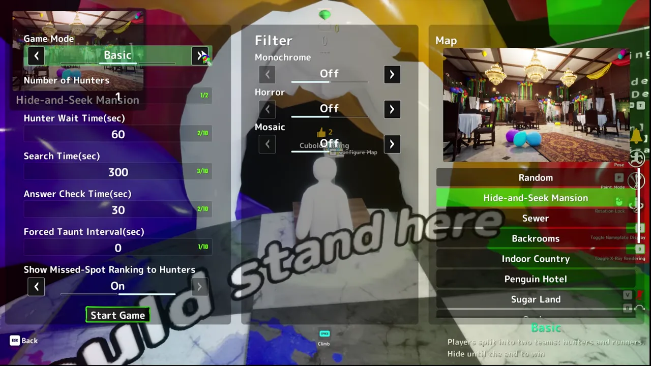 MECCHA CHAMELEON Seeker route and room settings reference